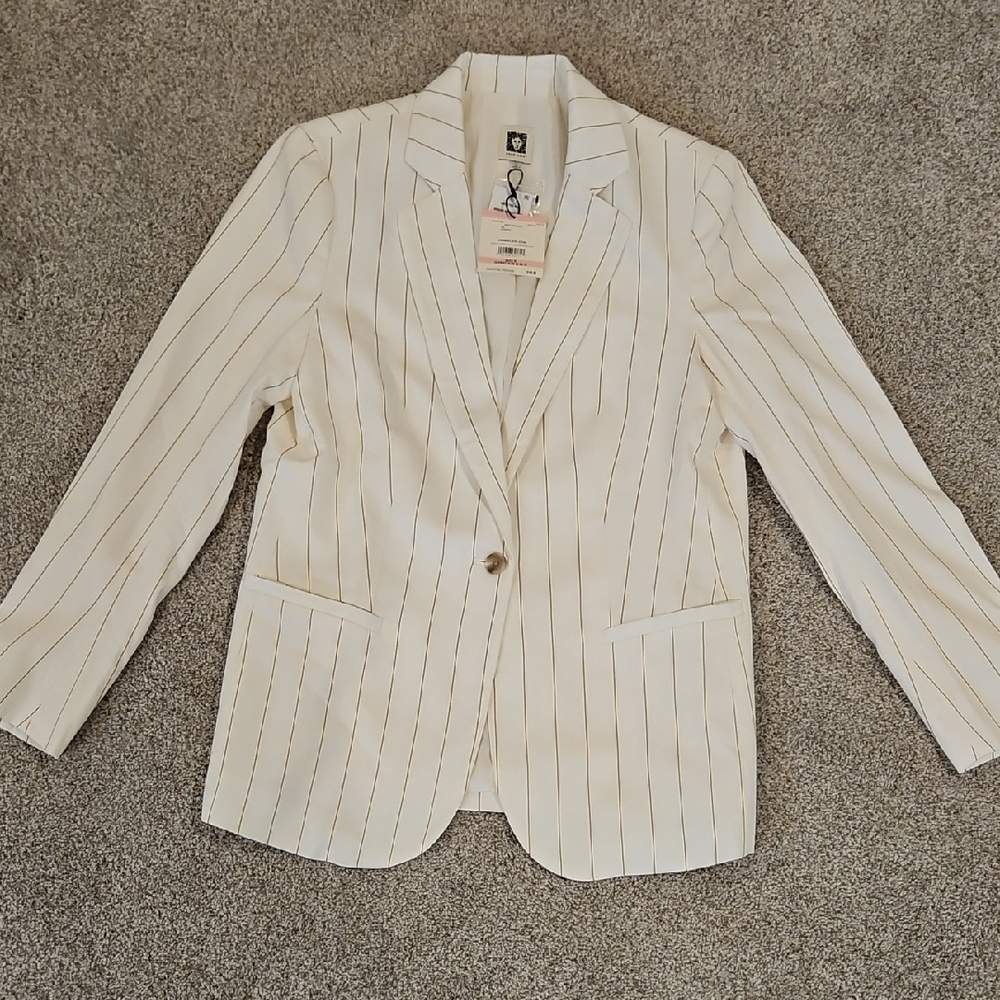 Anne Klein Cream and Gold Blazer
